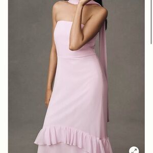 Elegant Pink Strapless Dress from Anthropologie